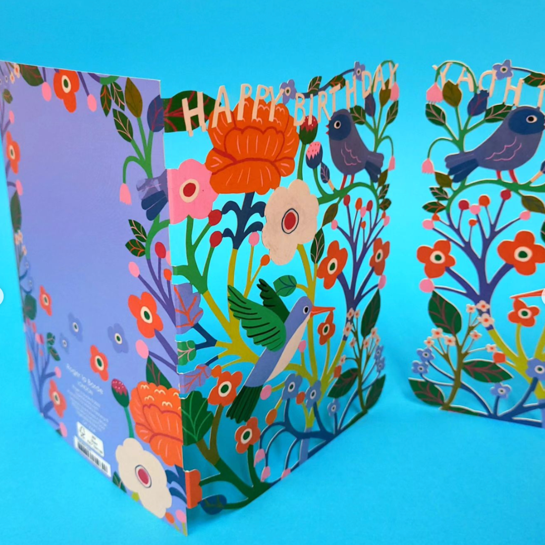 Fabulous Gifts Greeting Cards Roger La Borde Orange Flower Birthday Lasercut Card by Weirs of Baggot Street