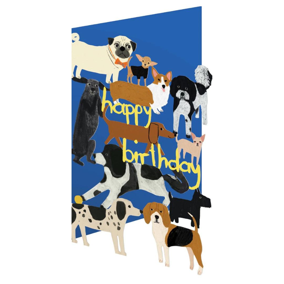 Fabulous Gifts Greeting Cards Roger La Borde Playful Dogs Birthday Lasercut Card by Weirs of Baggot Street