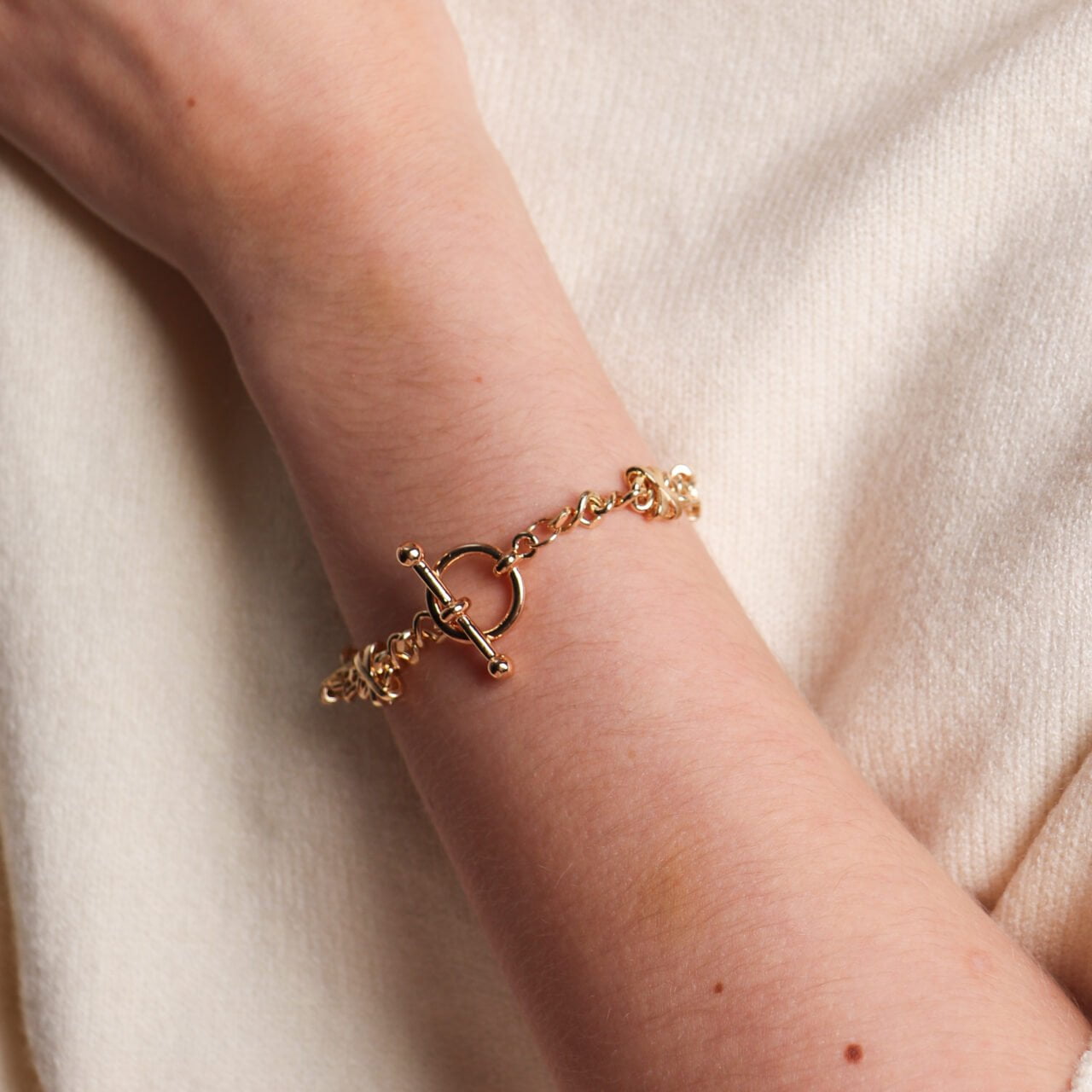 Fabulous Gifts Jewellery Bracelet X Detail Gold by Weirs of Baggot Street