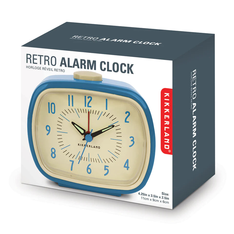 Fabulous Gifts Kikkerland Retro Alarm Clock + Blue by Weirs of Baggot Street