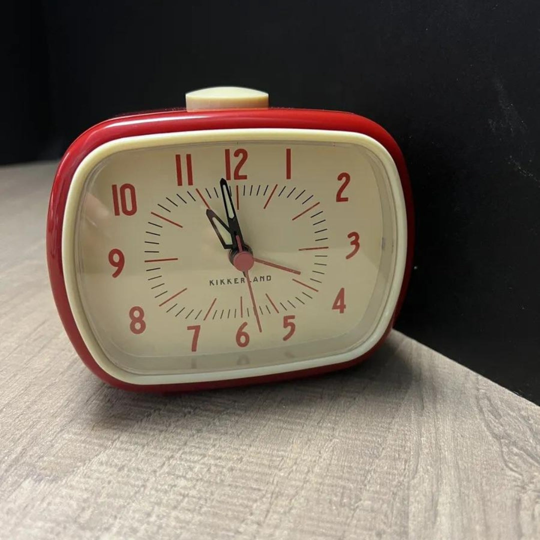 Fabulous Gifts Kikkerland Retro Alarm Clock + Red by Weirs of Baggot Street