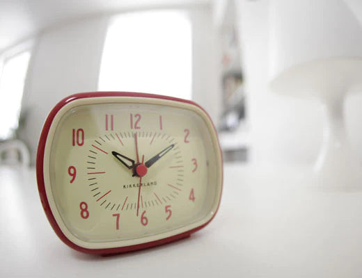 Fabulous Gifts Kikkerland Retro Alarm Clock + Red by Weirs of Baggot Street