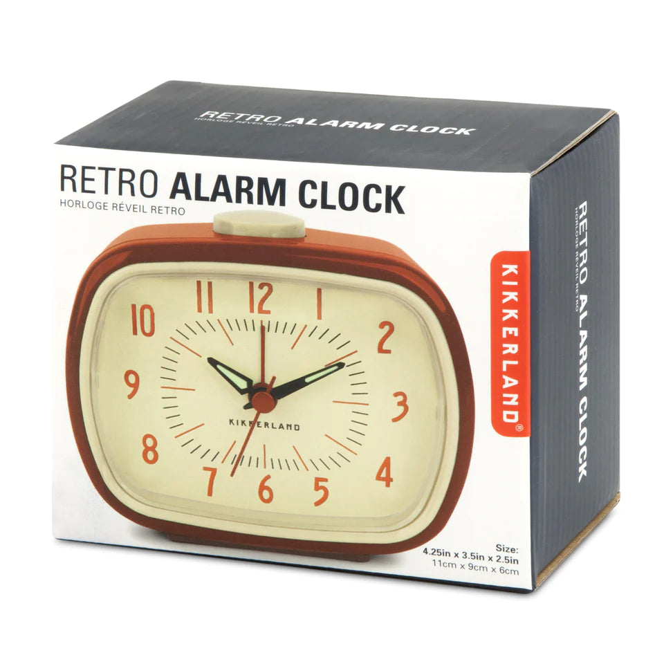 Fabulous Gifts Kikkerland Retro Alarm Clock + Red by Weirs of Baggot Street