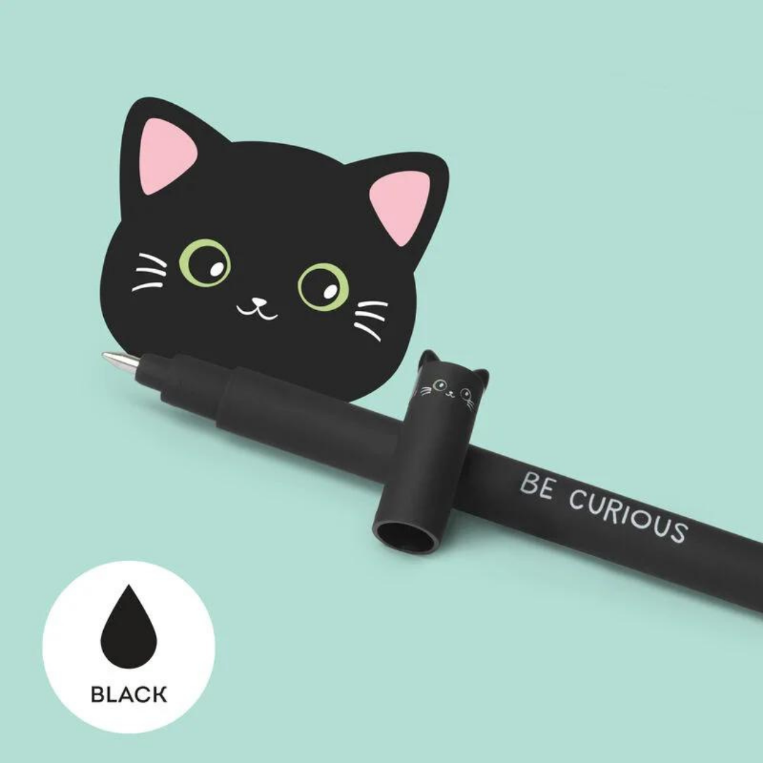 Fabulous Gifts Legami Stationery Legami Erasable Gel Pen Kitty Black by Weirs of Baggot Street