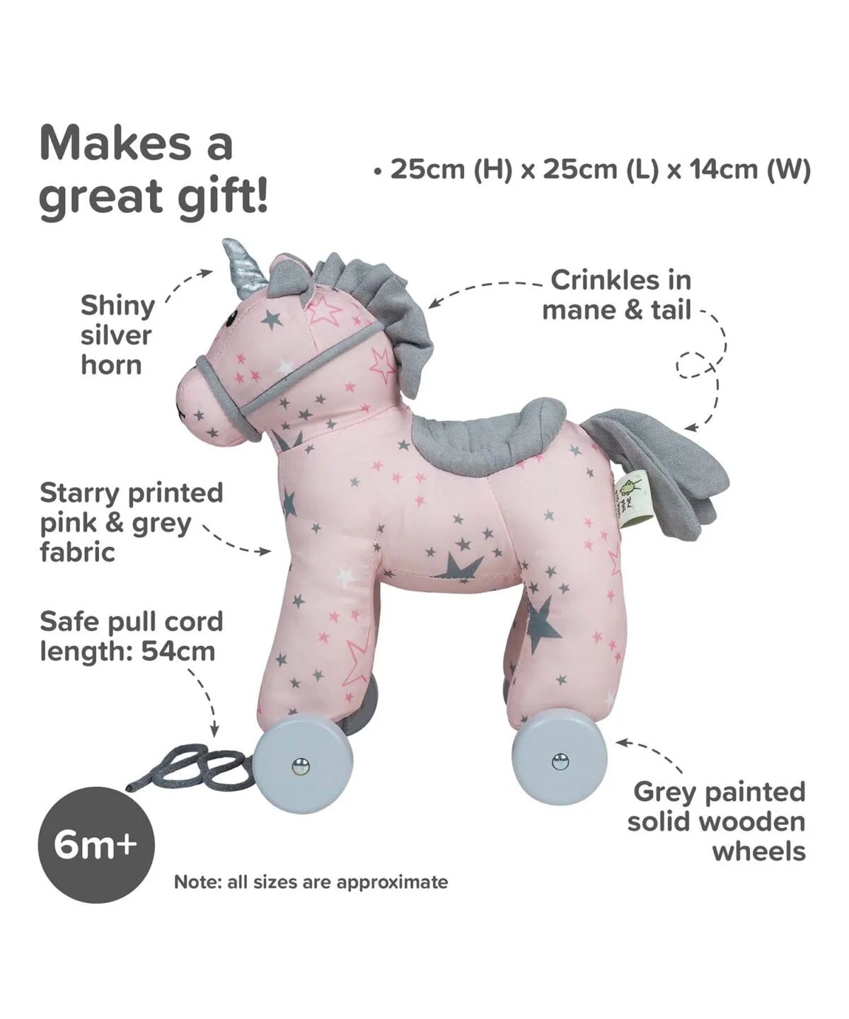 Fabulous Gifts Little Bird Told Me Celeste Unicorn Pull Along Toy by Weirs of Baggot Street