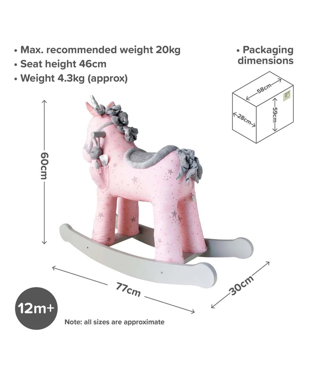 Fabulous Gifts Little Bird Told Me Celeste & Fae Rocking Unicorn Ride On Toy (12m+) by Weirs of Baggot Street