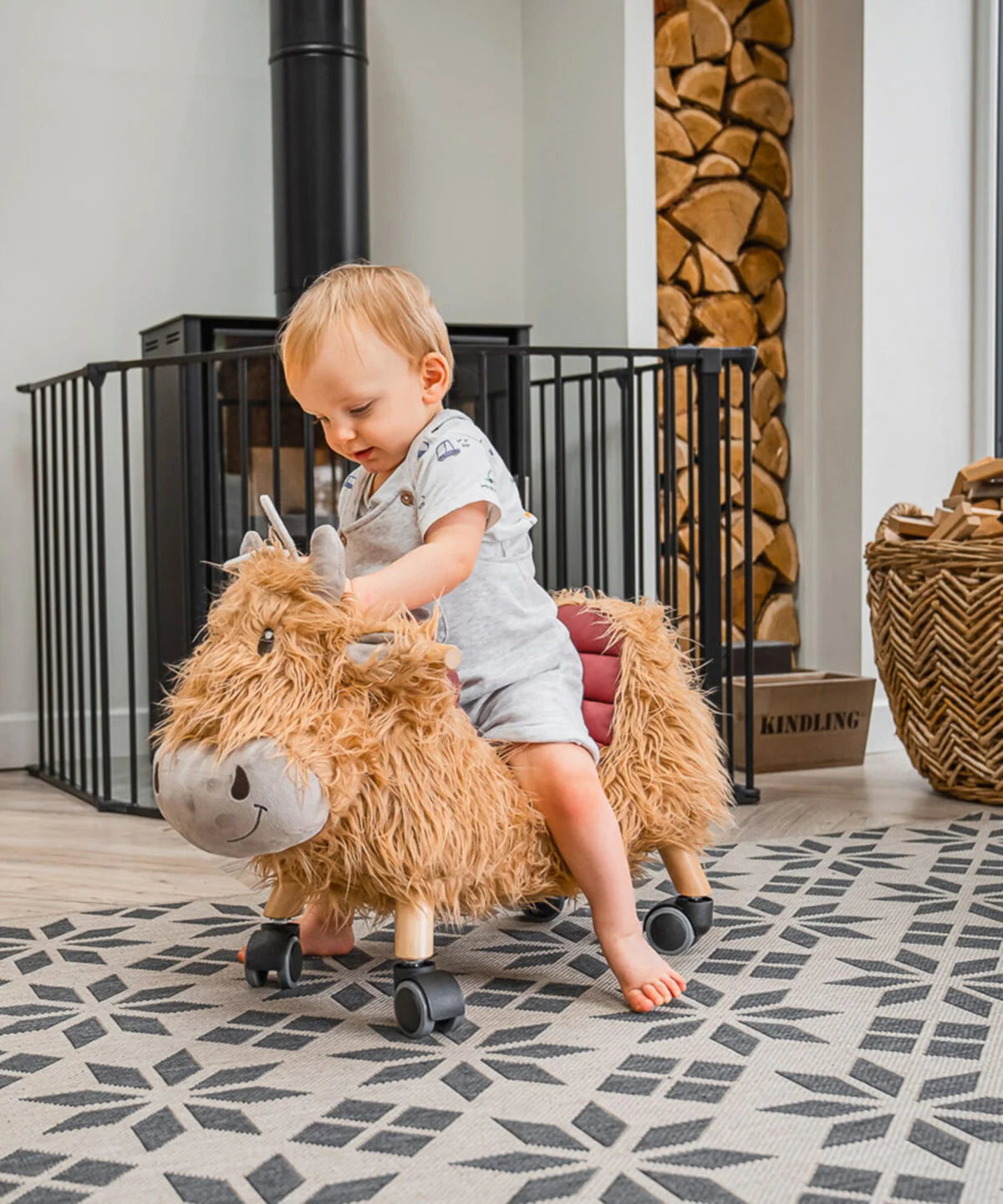 Fabulous Gifts Little Bird Told Me Hubert Highland Cow Ride On Toy by Weirs of Baggot Street