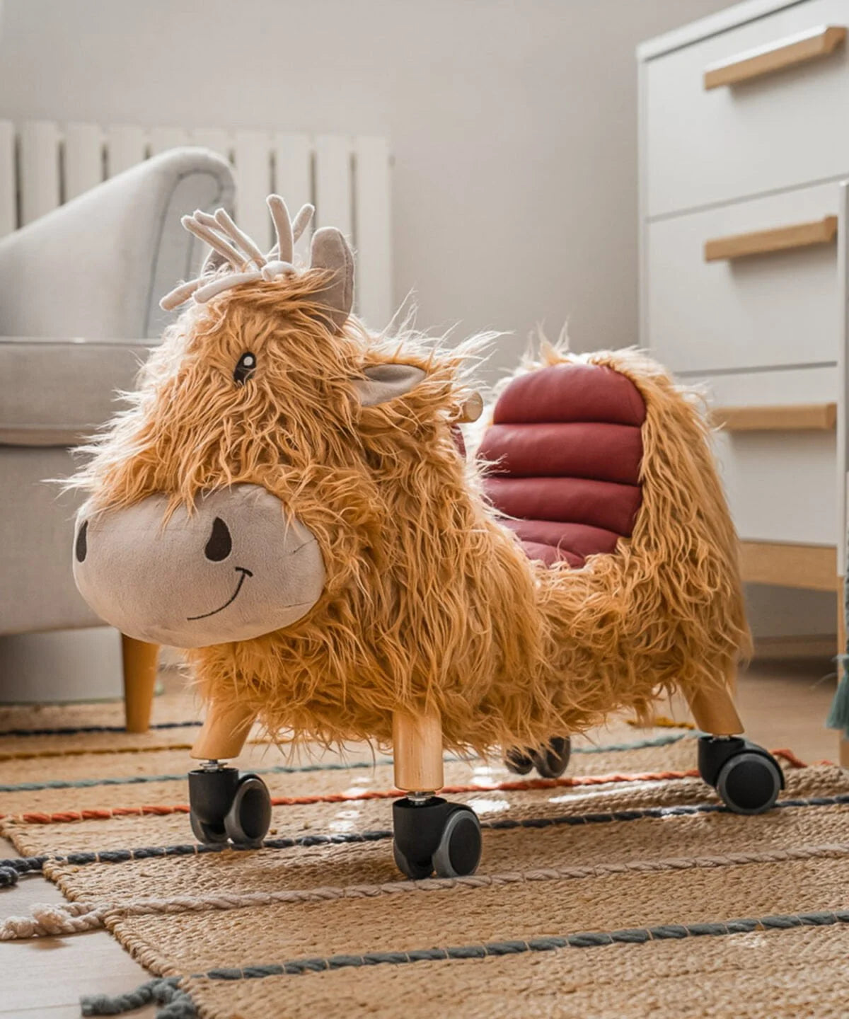 Fabulous Gifts Little Bird Told Me Hubert Highland Cow Ride On Toy by Weirs of Baggot Street