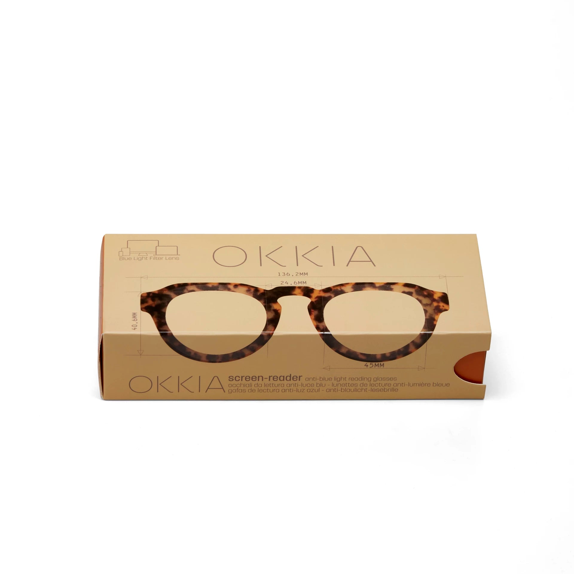 Fabulous Gifts Okkia Reading Glasses & Screen Protector Zeno Round Classic Havana 1.50 by Weirs of Baggot Street