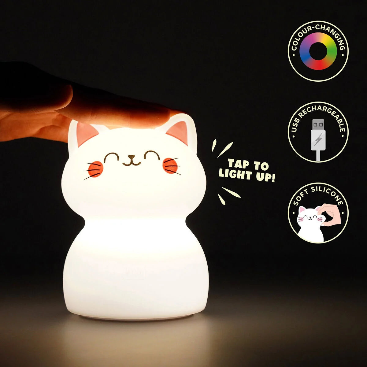 Fabulous Gifts Quirky Gifts Legami Rechargeable Night Light Kitty by Weirs of Baggot Street