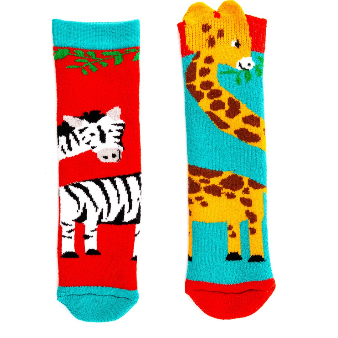 Fabulous Gifts Squelch Minis Socks Giraffe & Zebra Age 3-6 by Weirs of Baggot Street