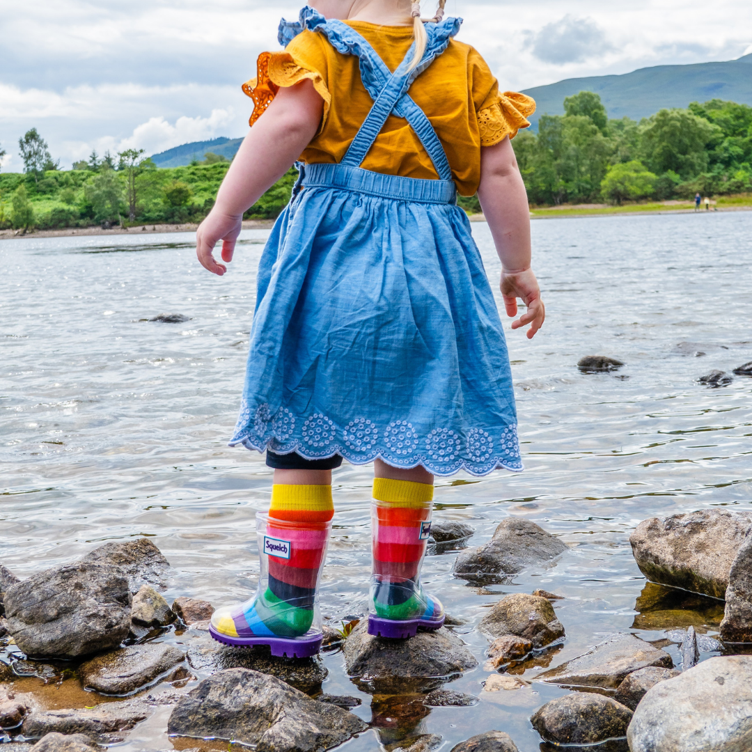 Fabulous Gifts Squelch Tots Socks Rainbow Stripes Age 1-2 by Weirs of Baggot Street