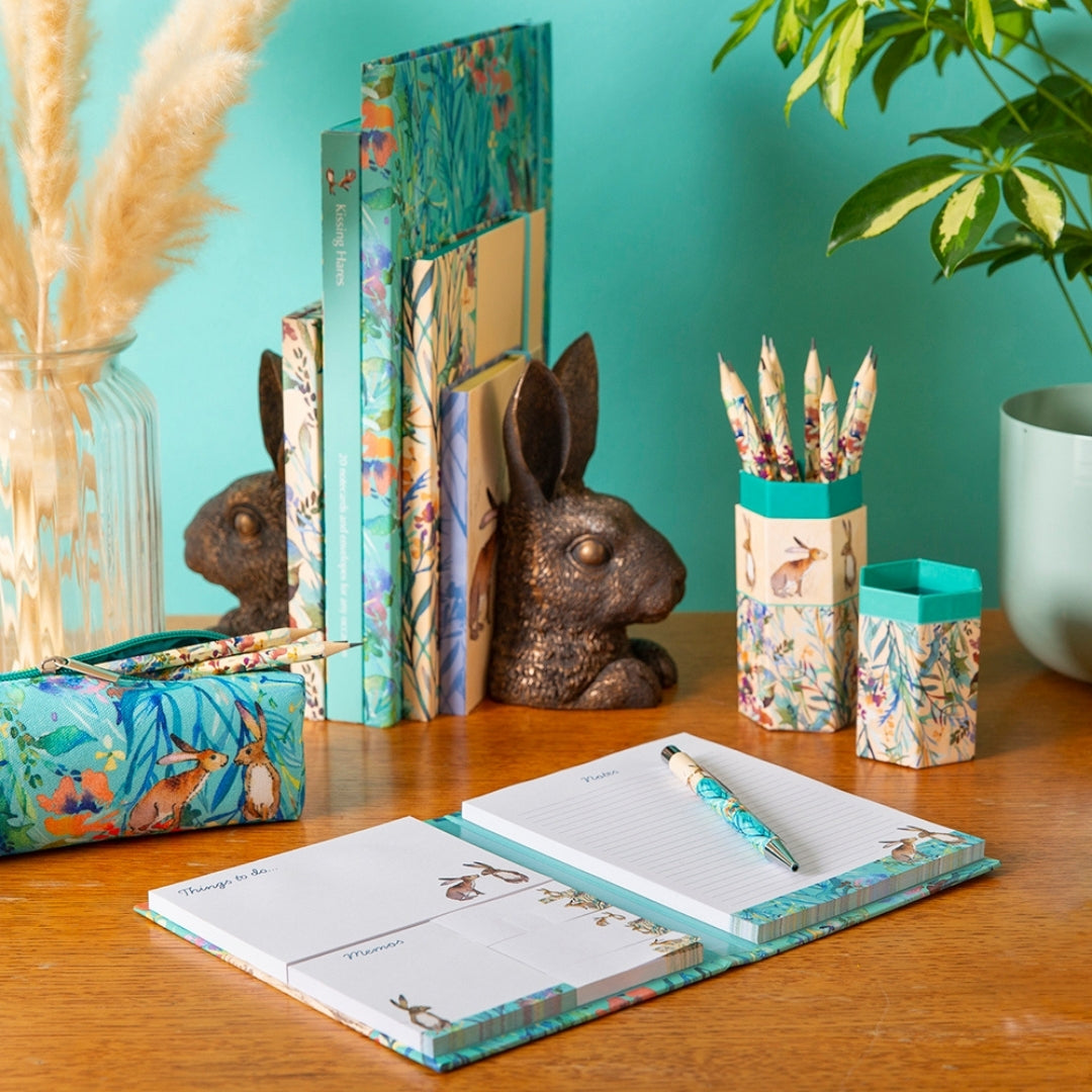 Fabulous Gifts Sticky Note Folder - Kissing Hares by Weirs of Baggot Street