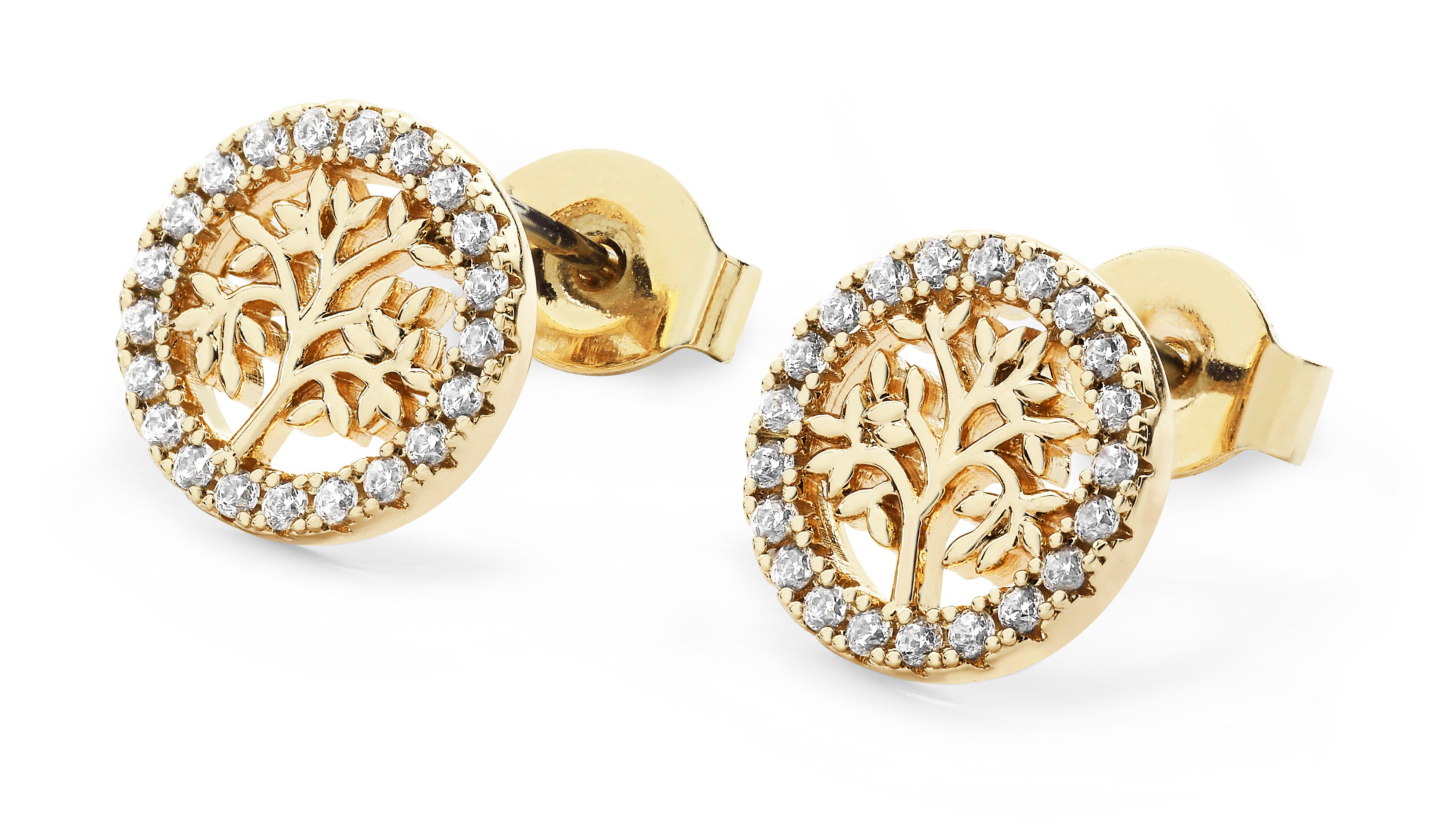 Fabulous Gifts Tipperary Crystal Gold Circle Stud Earrings by Weirs of Baggot Street