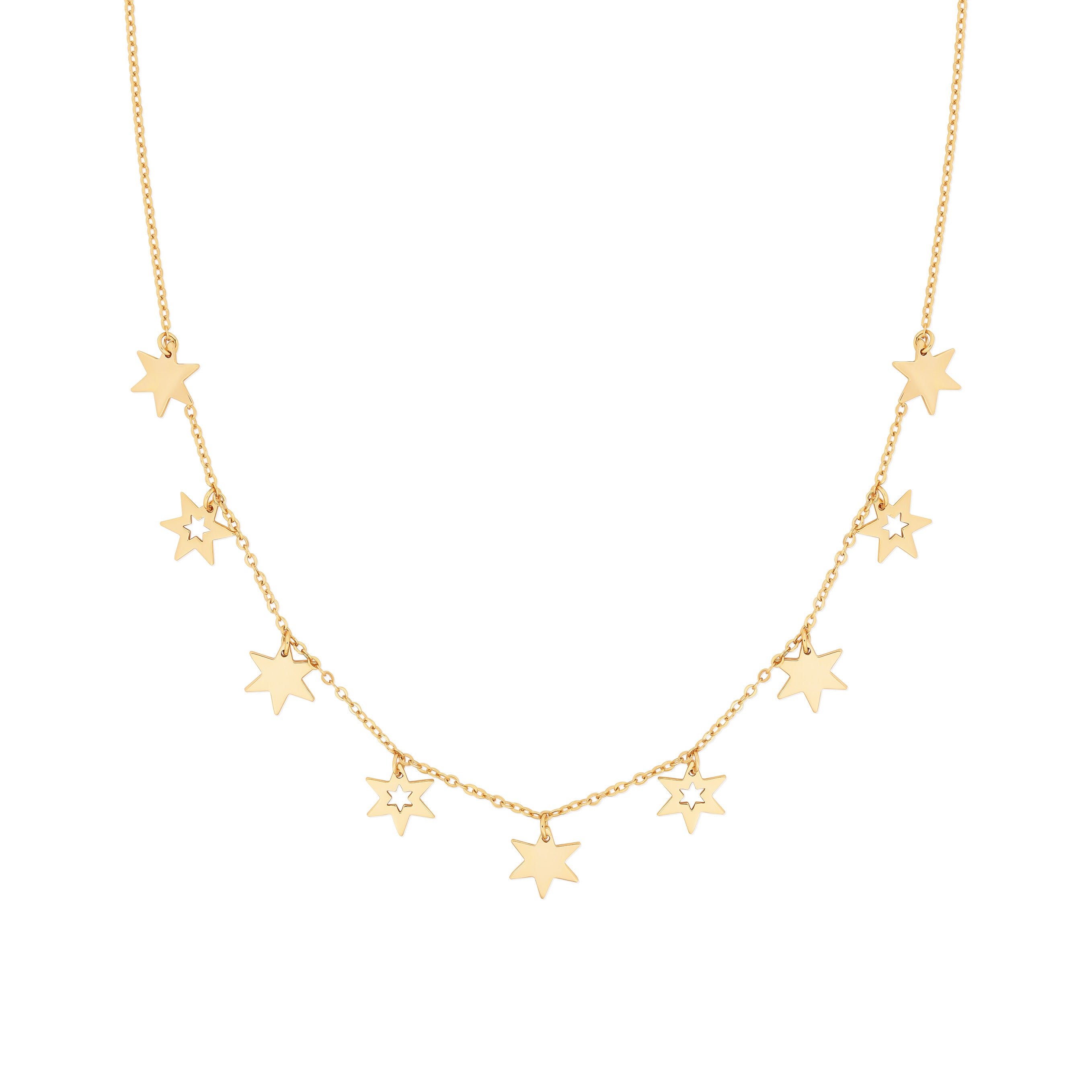 Fabulous Gifts Tipperary Crystal Nine Star Necklace Gold by Weirs of Baggot Street