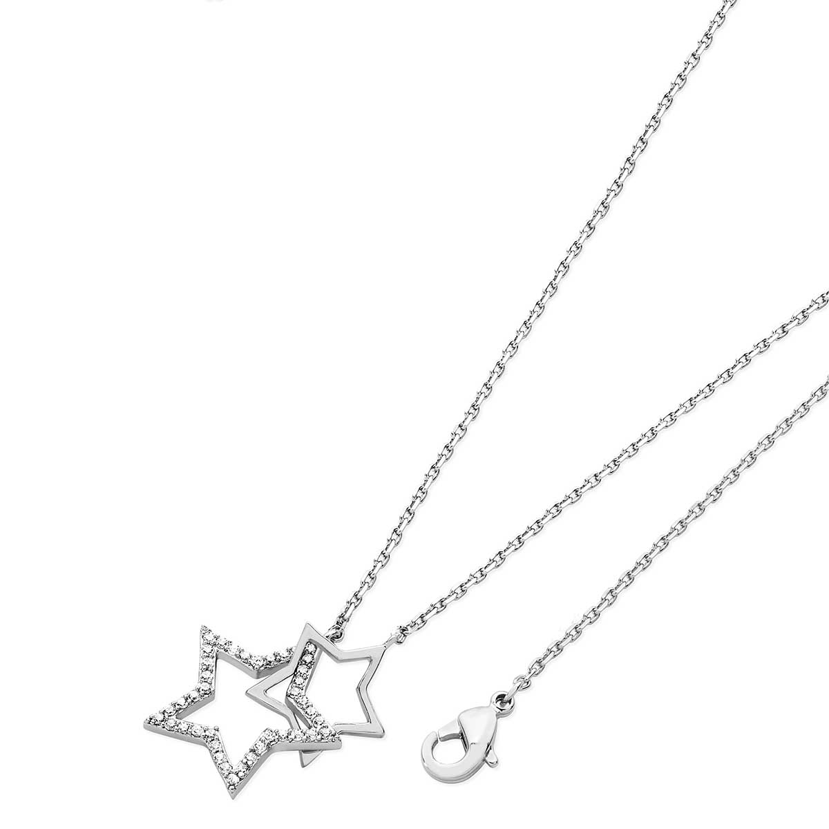 Fabulous Gifts Tipperary Crystal Star Interlocking Pendant Silver Med by Weirs of Baggot Street