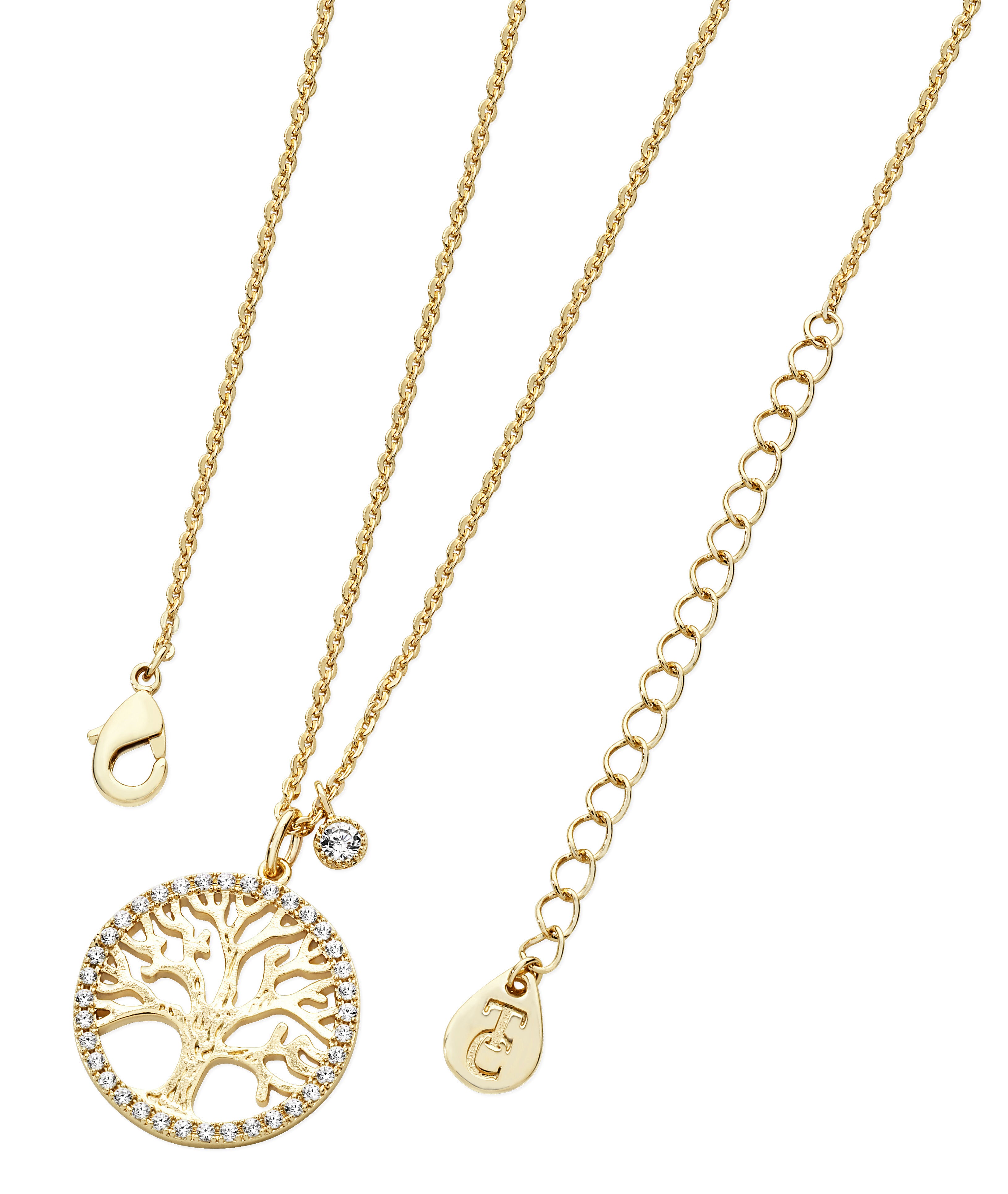 Fabulous Gifts Tipperary Crystal Tree Of Life Necklace Gold by Weirs of Baggot Street