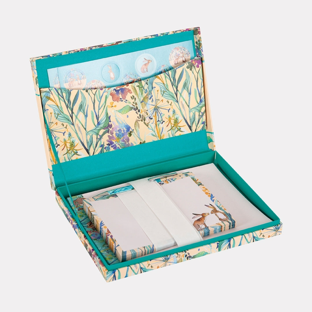 Fabulous Gifts Writing Set - Kissing Hares by Weirs of Baggot Street