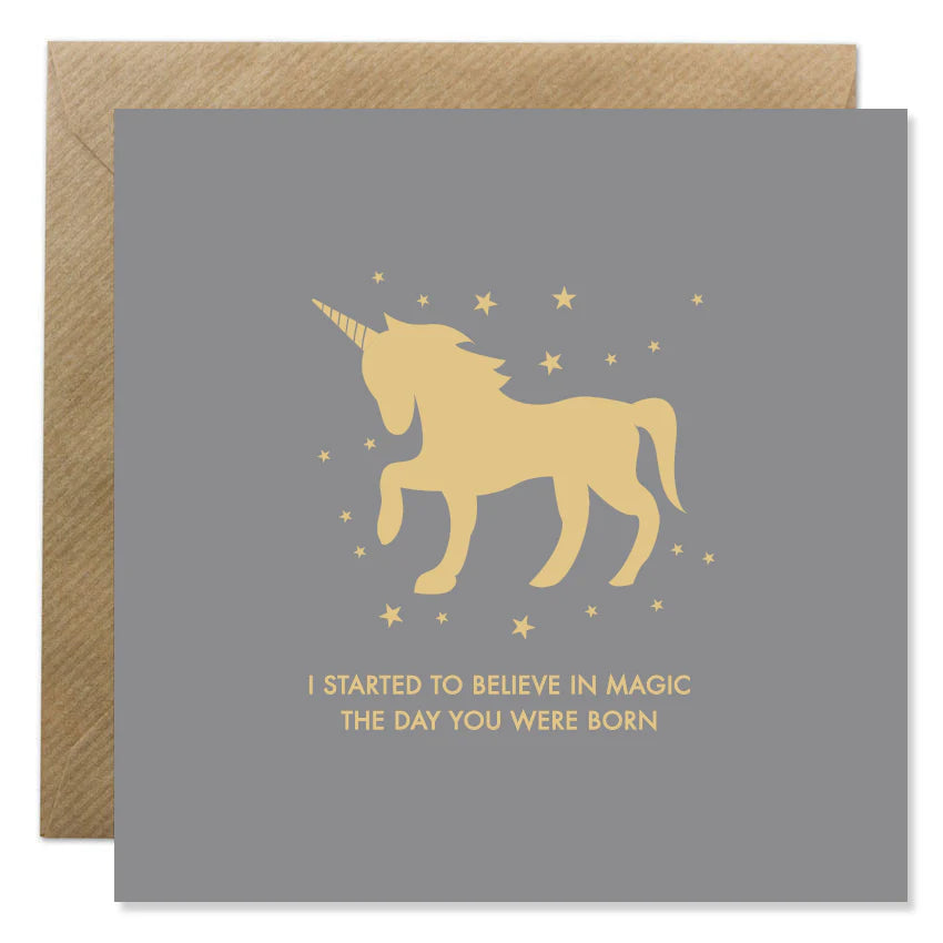 Fabulous Irish Made Greeting Cards Bold Bunny Believe In Magic Foil Card by Weirs of Baggot Street