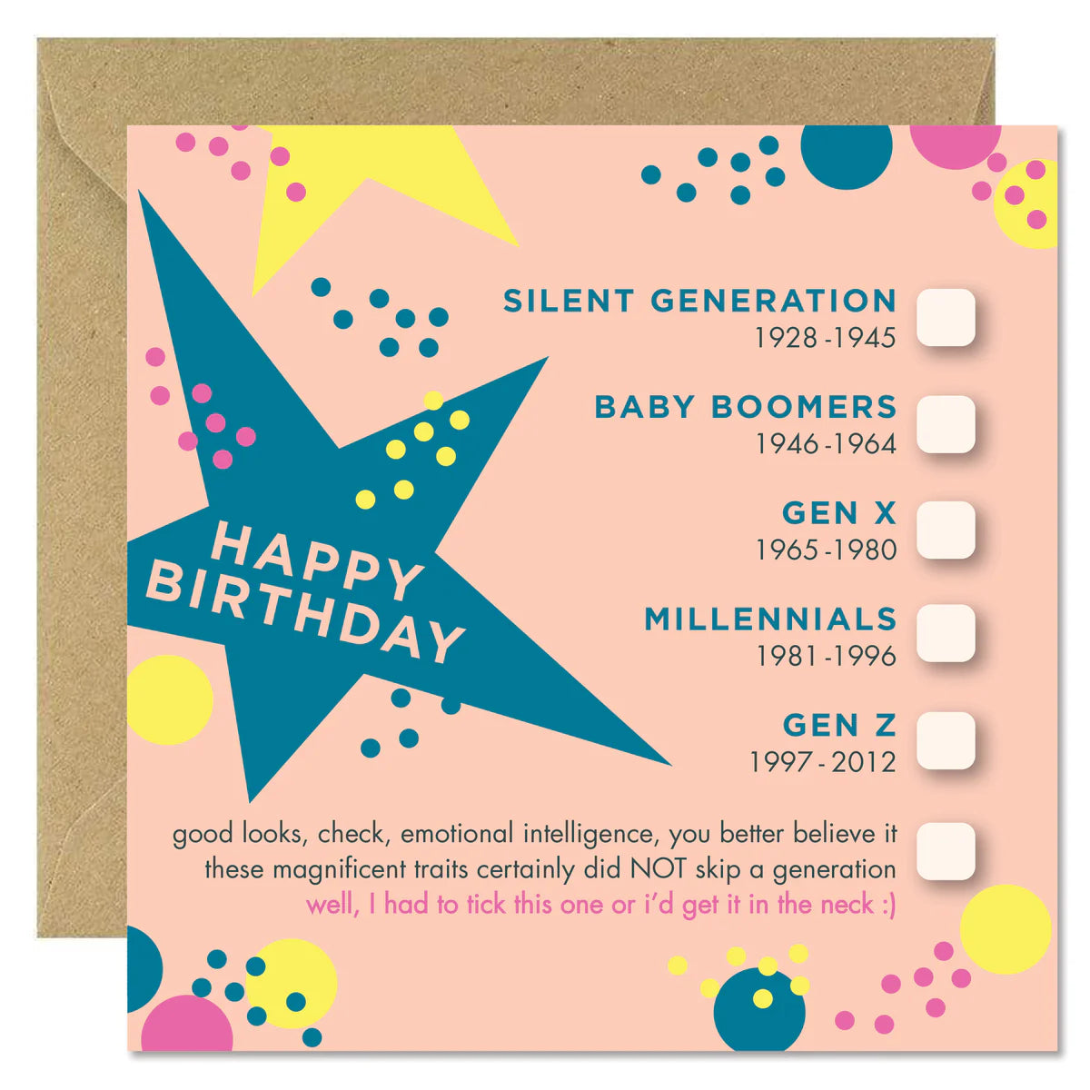 Fabulous Irish Made Greeting Cards Bold Bunny Generations Birthday by Weirs of Baggot Street