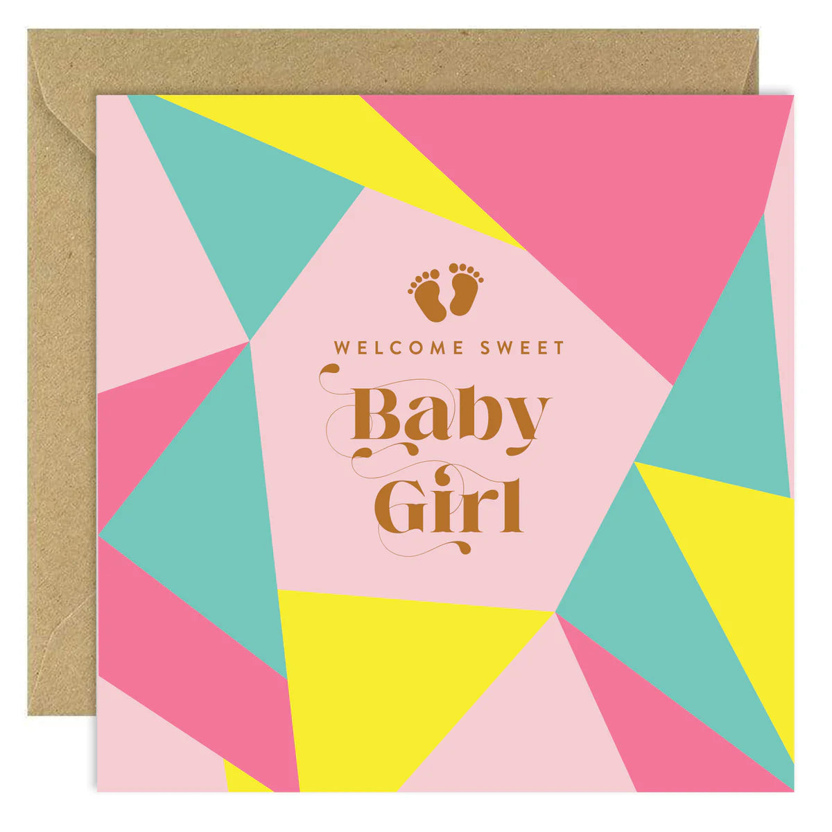 Fabulous Irish Made Greeting Cards Bold Bunny Welcome Baby Girl Geo by Weirs of Baggot Street