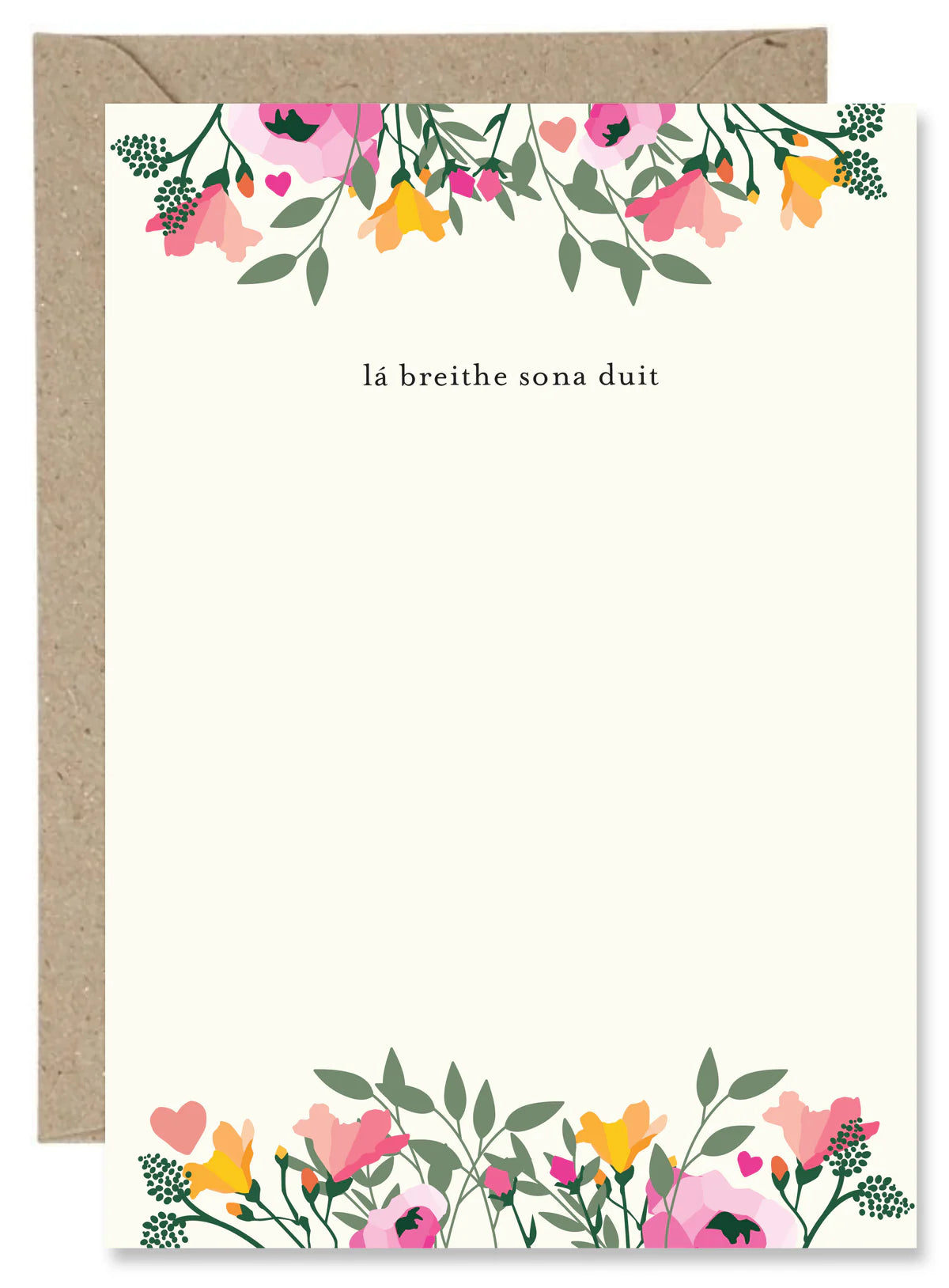 Fabulous Irish Made Greeting Cards The Paper Gull La Breithe Shona Duit Floral by Weirs of Baggot Street