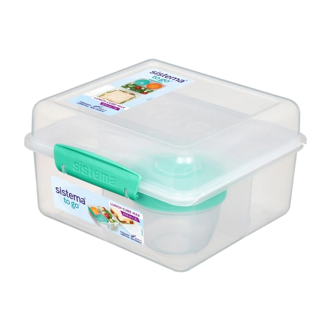 Food Storage | Sistema Clear Lunch Cube Max with Yoghurt Pot by Weirs of Baggot Street