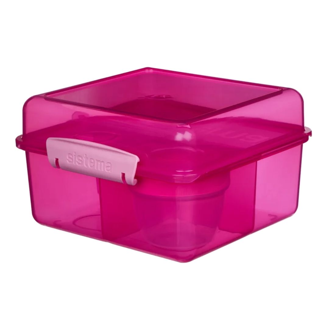 Food Storage | Sistema Coloured Lunch Cube Max with Yoghurt Pot by Weirs of Baggot Street
