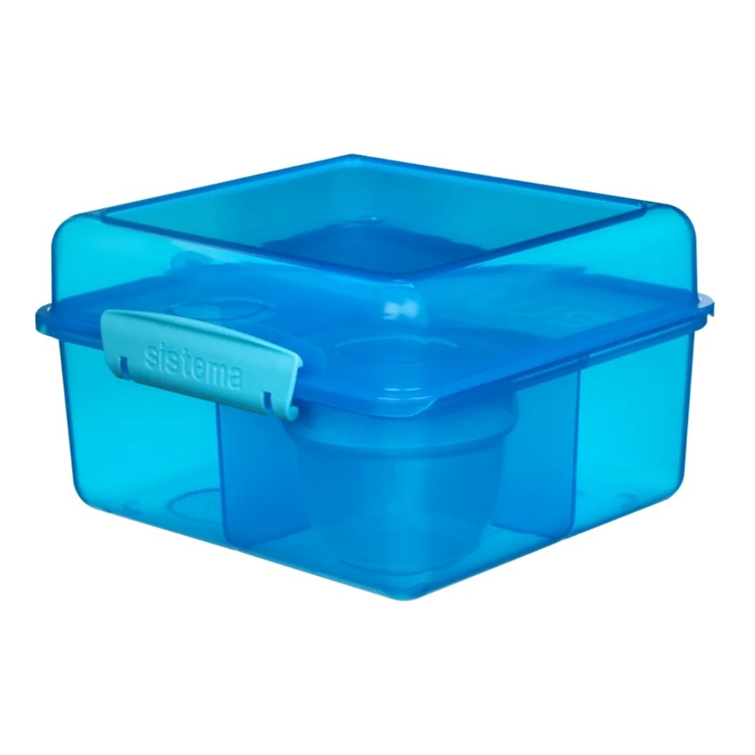Food Storage | Sistema Coloured Lunch Cube Max with Yoghurt Pot by Weirs of Baggot Street