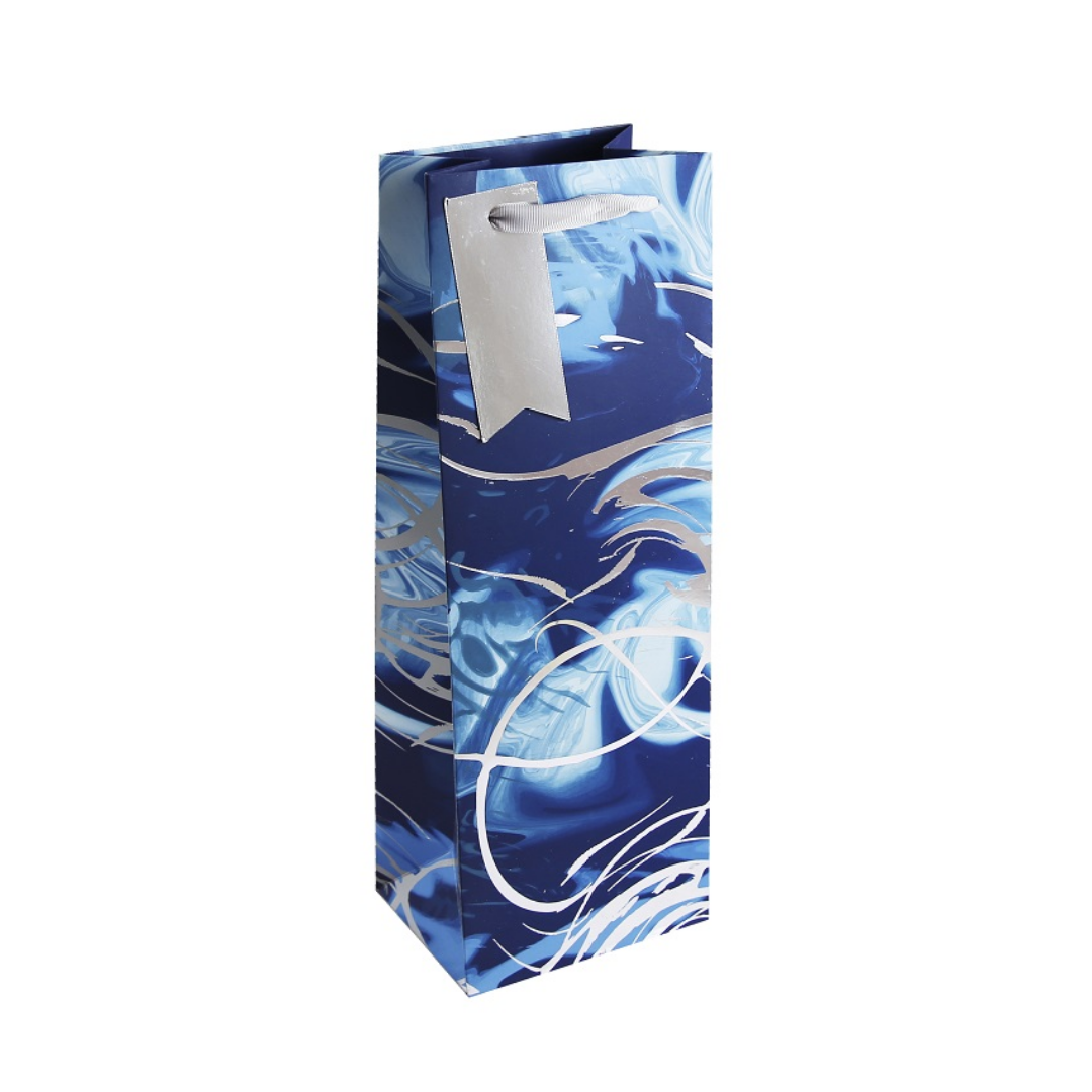 Gift Bag Bottle - Male Blue Marble Finishing Touches Party Time by Weirs of Baggot Street\