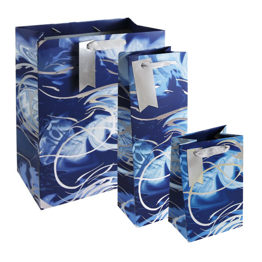 Gift Bag Bottle - Male Blue Marble Finishing Touches Party Time by Weirs of Baggot Street