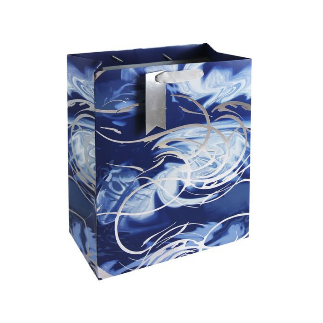 Gift Bag Medium - Male Blue Marble Finishing Touches Party Time by Weirs of Baggot Street