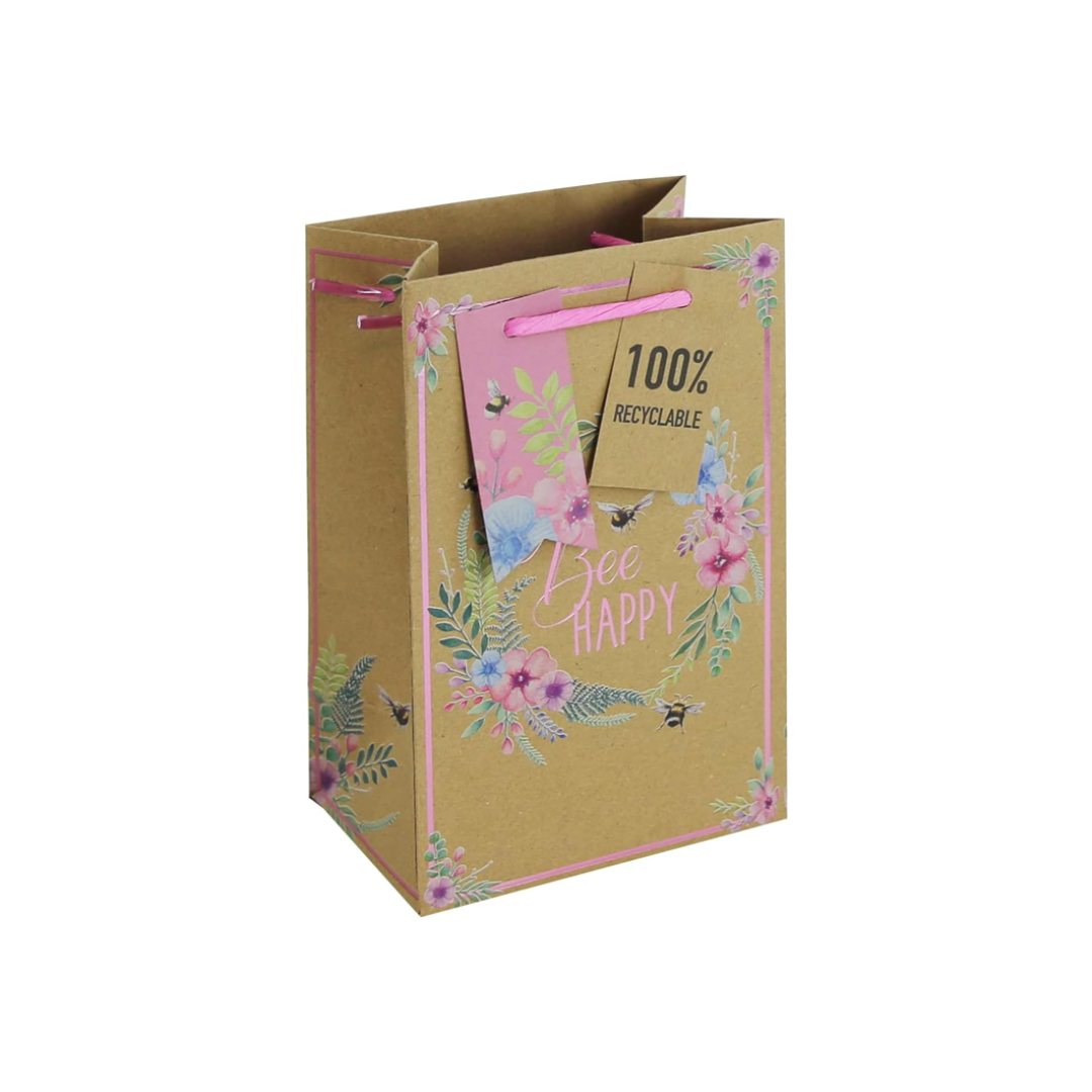 Gift Bag Perfume - Kraft Bee Happy Finishing Touches Party Time by Weirs of Baggot Street