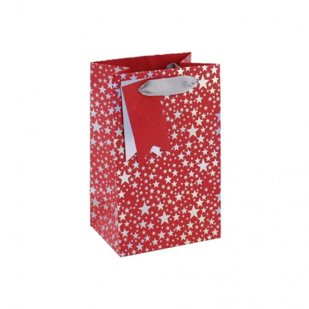 Gift Bag Perfume - Red Silver Stars Finishing Touches Party Time by Weirs of Baggot Street