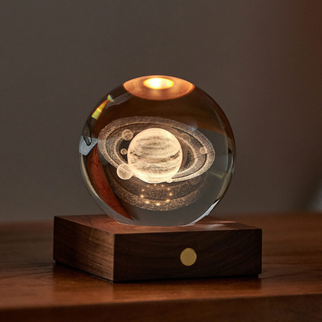 Gingko Design | Amber Crystal Light Saturn by Weirs of Baggot Street