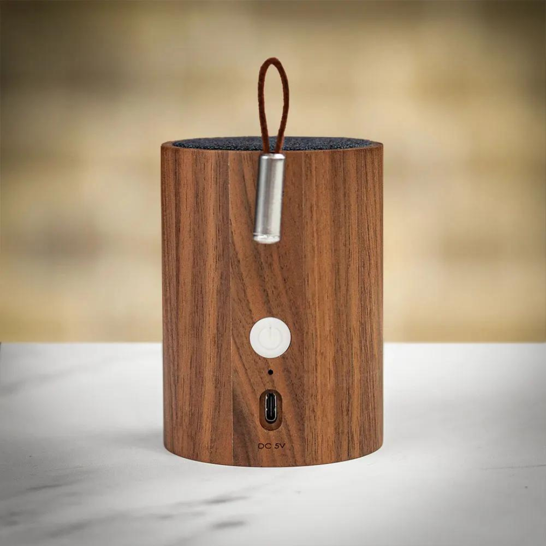 Gingko Design | Drum Light Bluetooth Speaker Walnut by Weirs of Baggot Street