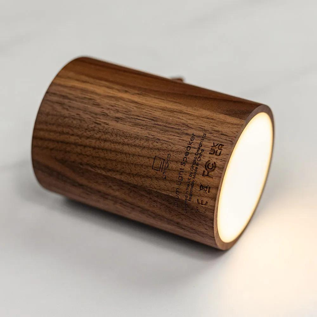 Gingko Design | Drum Light Bluetooth Speaker Walnut by Weirs of Baggot Street