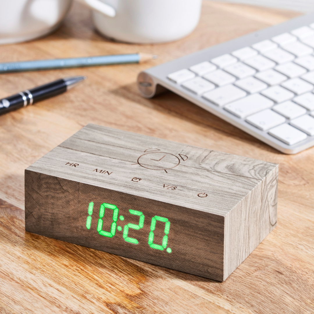 Gingko Design | Flip Click Alarm Clock Ash by Weirs of Baggot Street