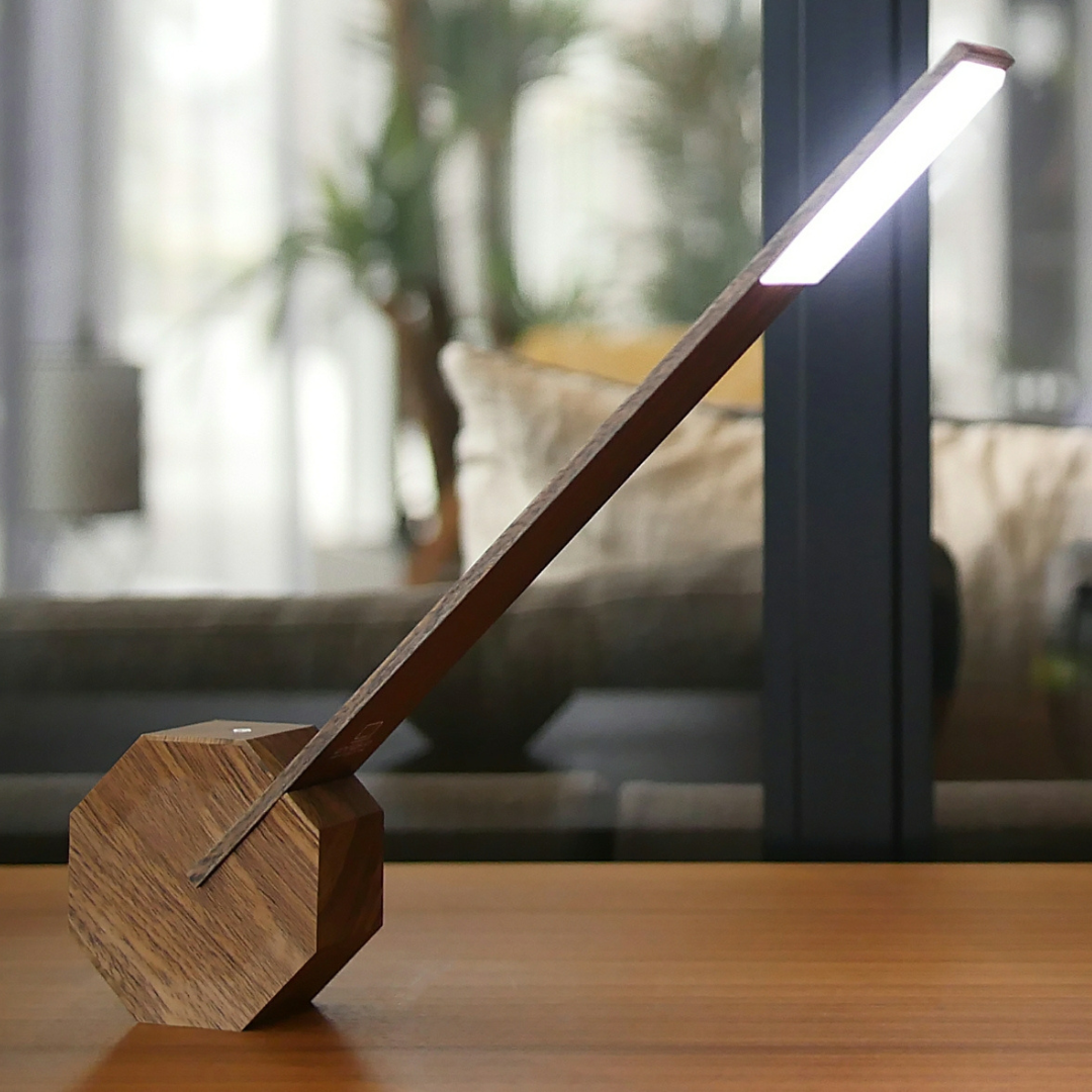 Gingko Design | Octagon One Desk Lamp Walnut by Weirs of Baggot Street