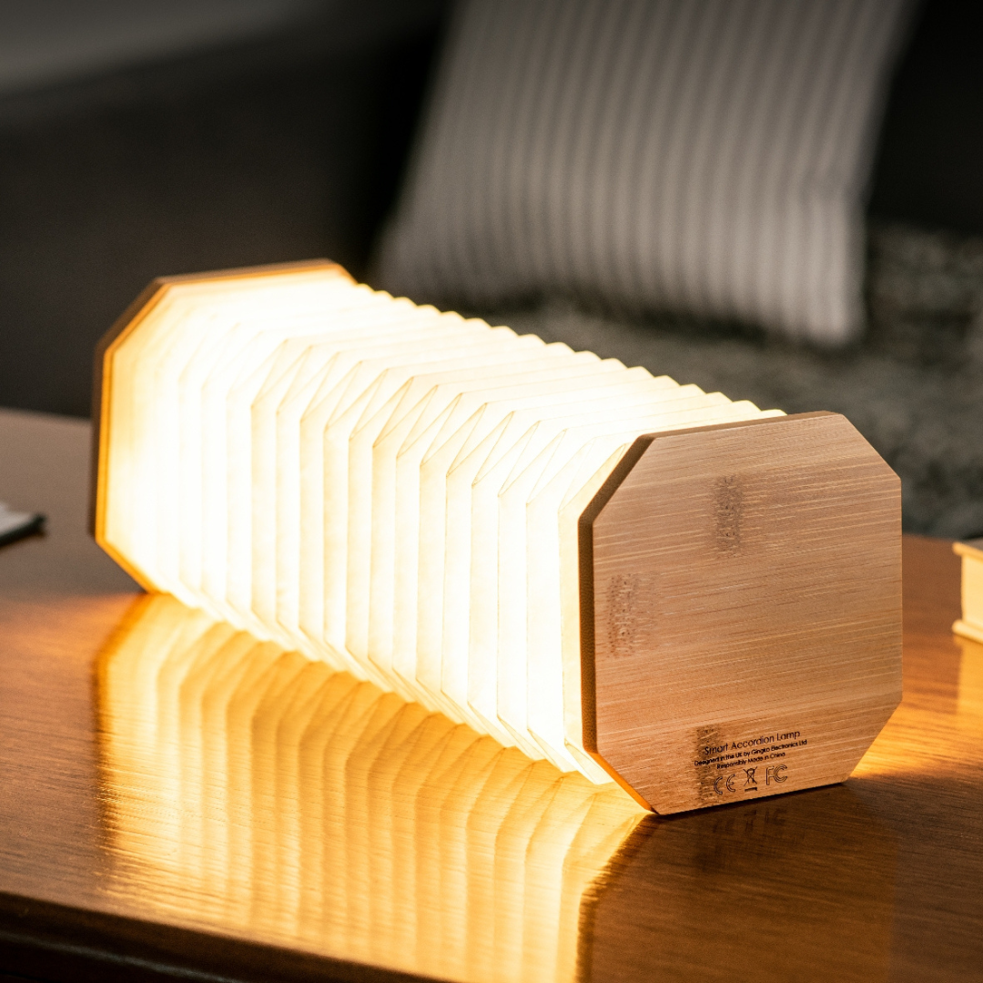 Gingko Design | Smart Accordion Lamp - Bamboo Wood by Weirs of Baggot Street
