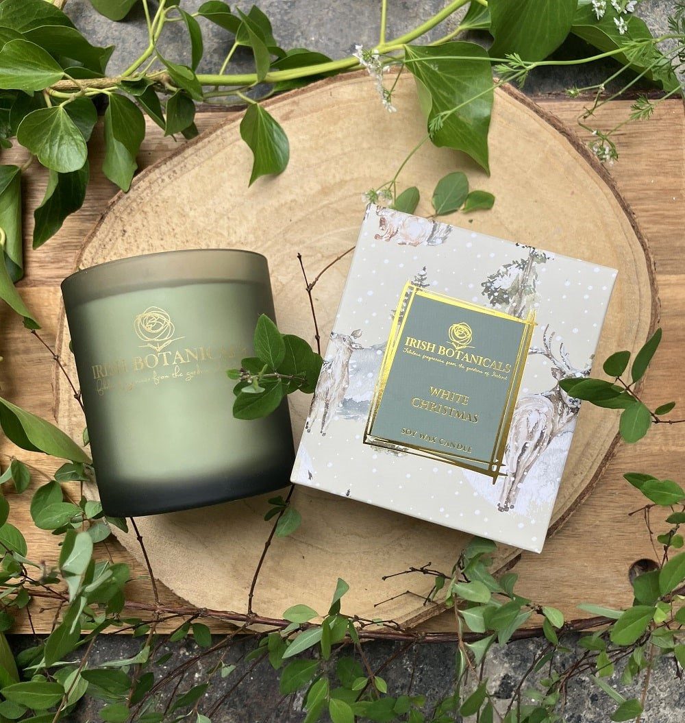 Fabulous Gifts Irish Botanicals White Christmas Candle by Weirs of Baggot Street