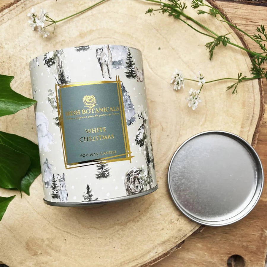 Fabulous Gifts Irish Botanicals White Christmas Tin by Weirs of Baggot Street