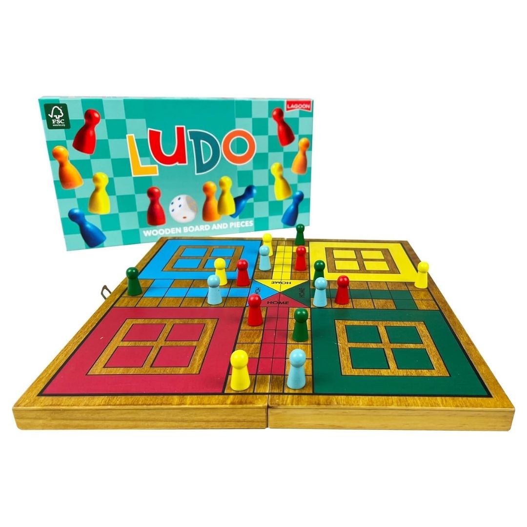 Kids Games | Lagoon Ludo Wooden Board Game by Weirs of Baggot Street