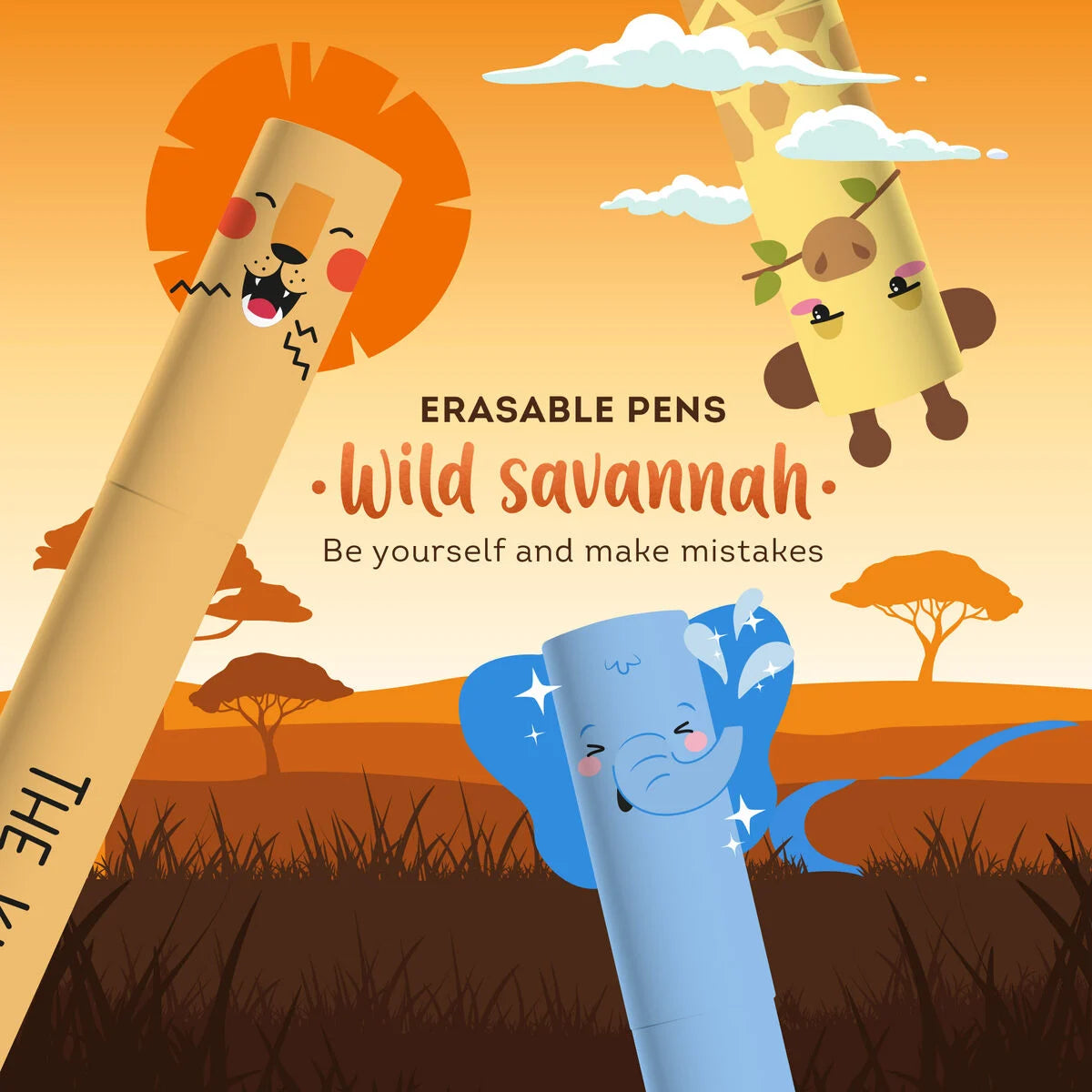 Legami Erasable Gel Pen Set 3Pk Wild Savannah by Weirs of Baggot Street