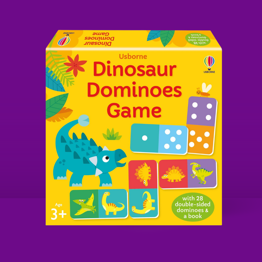 Little Bookworms | Usborne Dinosaur Dominoes Game by Weirs of Baggot Street