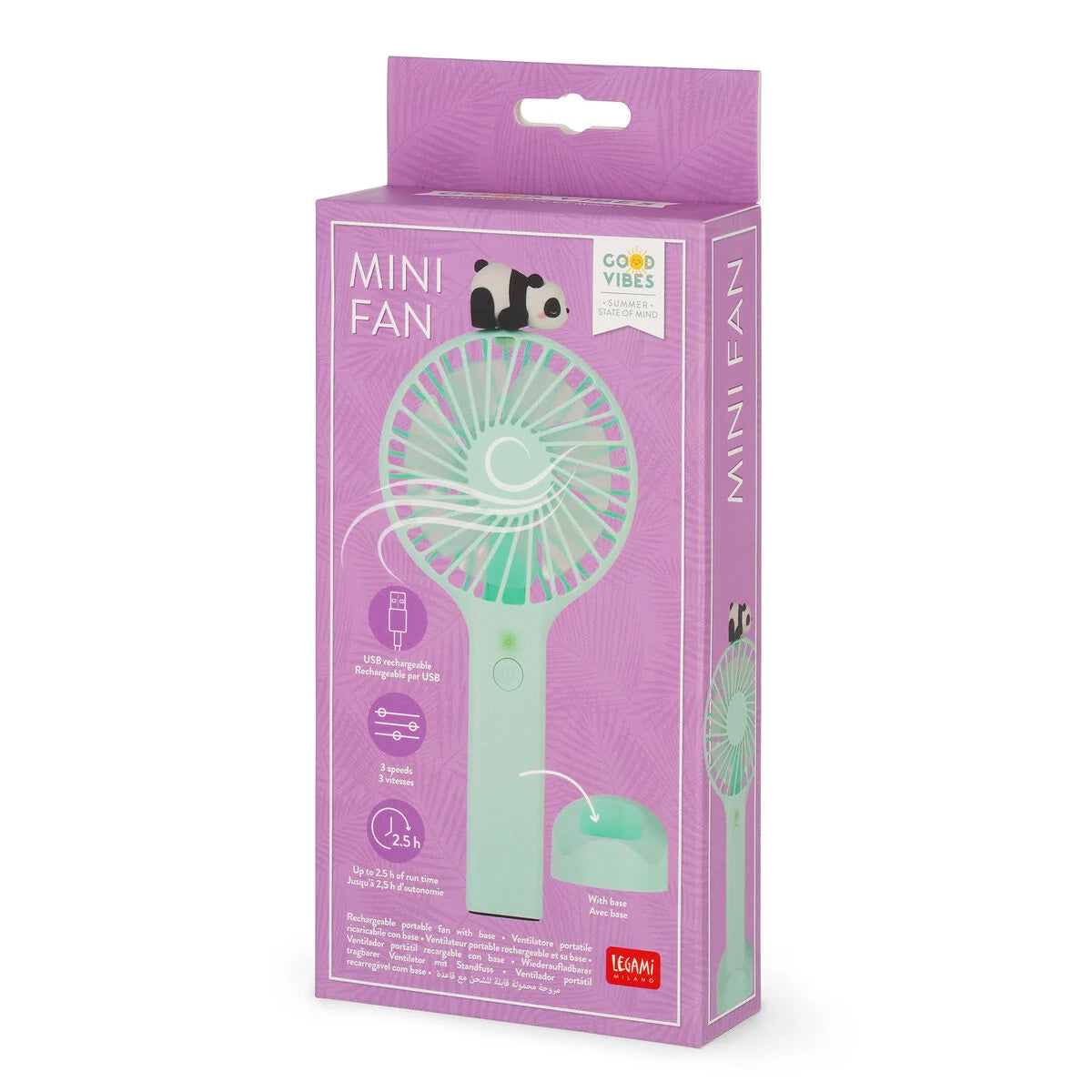 Beach Accessories | Legami Rechargeable Portable Fan With Mini Fan Panda by Weirs of Baggot Street