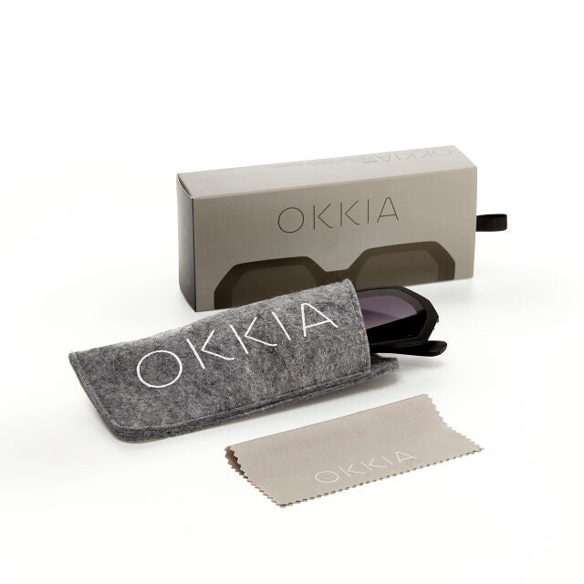 Fab Gifts | Okkia Sunglasses Andrea Hexagon Black by Weirs of Baggot Street
