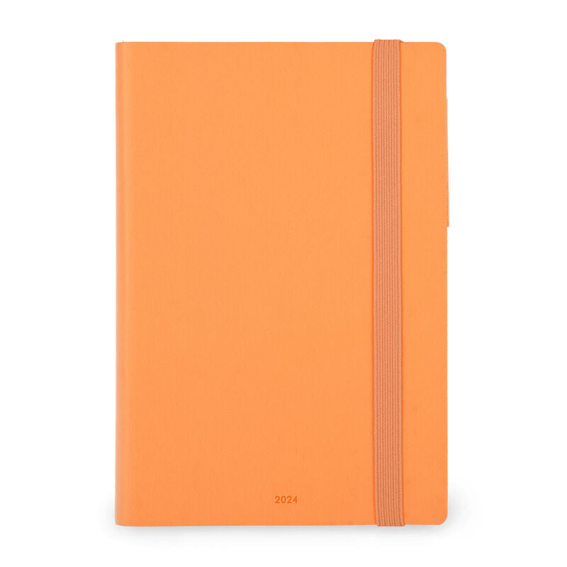 Stationery 2024 Diary | Legami 12 Month Large Daily Diary 2024 Fresh Apricot by Weirs of Baggot Street