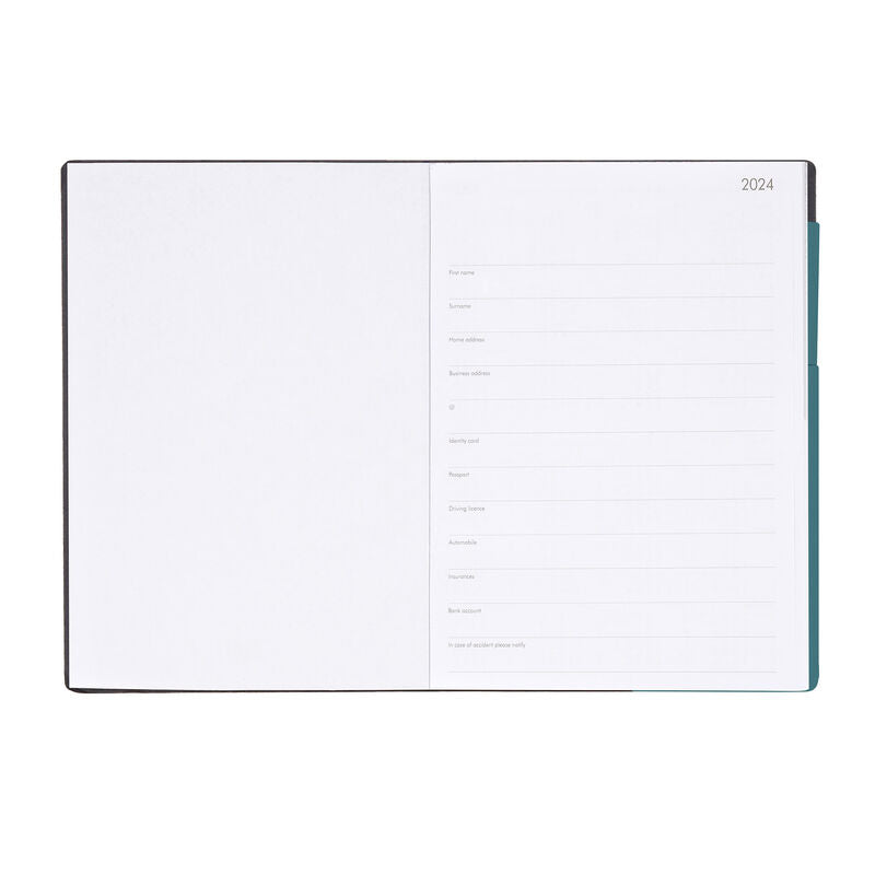 Stationery 2024 Diary | Legami 12 Month Large Daily Diary 2024 Malachite Green by Weirs of Baggot Street