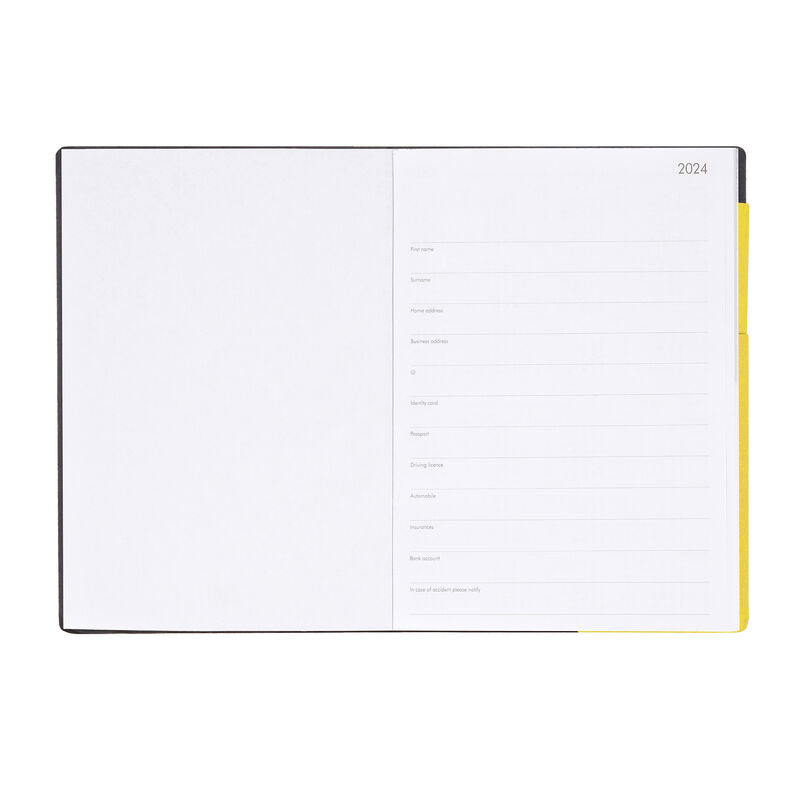 Stationery 2024 Diary | Legami 12 Month Large Daily Diary 2024 Yellow Freesia by Weirs of Baggot Street